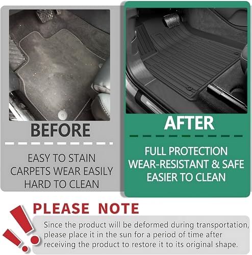 IKABEVEM Original 2017-2025 2026 Q7/SQ7 Floor Mats & Cargo Liner for Audi Q7 All Model - Custom Fit All Weather TPE Floor Liners for Q7/SQ7 1st & 2nd Row & Trunk Mat Full Set Car Mats, Black - Image 5