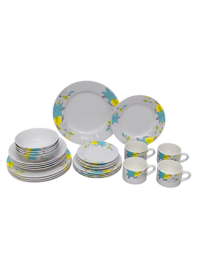 Timmy 20-Piece AB Flower Porcelain Dinner Set - Elegant Printed Ceramic Crockery Collection, Durable and Stylish, Ideal for Family Table Service, Daily Use, and Special Dining Occasions - Image 1