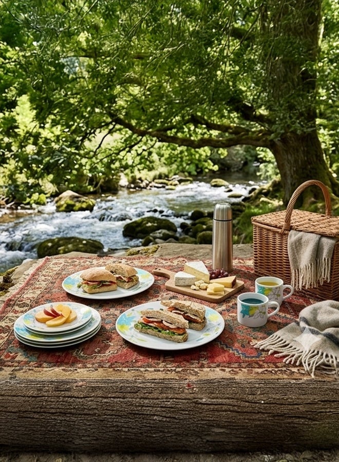 Timmy 20-Piece AB Flower Porcelain Dinner Set - Elegant Printed Ceramic Crockery Collection, Durable and Stylish, Ideal for Family Table Service, Daily Use, and Special Dining Occasions - Image 4