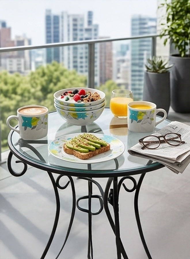 Timmy 20-Piece AB Flower Porcelain Dinner Set - Elegant Printed Ceramic Crockery Collection, Durable and Stylish, Ideal for Family Table Service, Daily Use, and Special Dining Occasions - Image 5