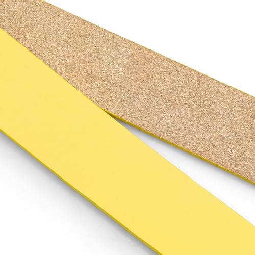 maikun Womens Yellow Belts, Removable Letter M Buckle PU Leather Belt 1.18" Width, Length 100cm - Image 4