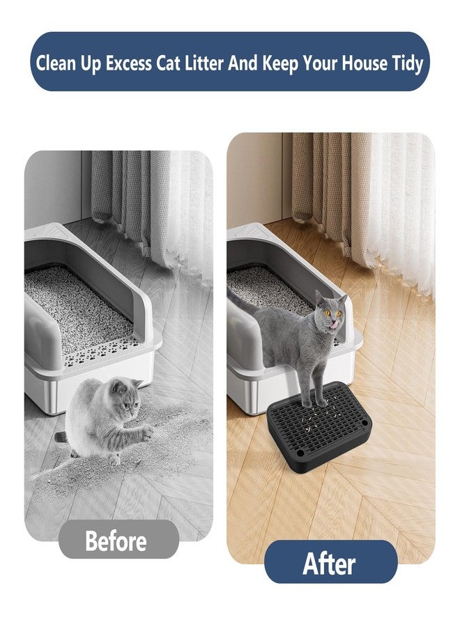 Lanstics Litter Box Step, Litter Box Ramp Black Litter Catcher with Filter Function Cats Steps for Litter Boxes Anti-Tracking & Easy to Clean, Ideal for Kitten & Elderly Cats - Image 5