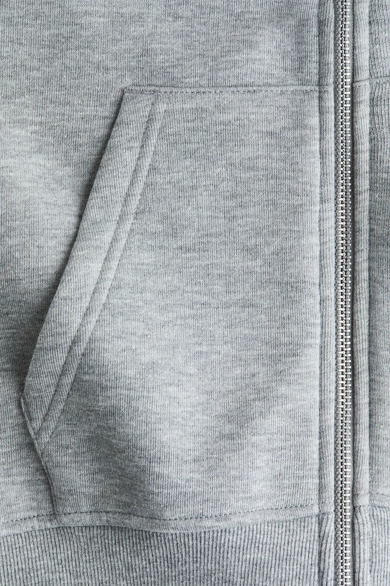 H&M Embroidery-motif zip-through hoodie