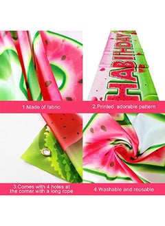KATCHON Large 120X20 Inch Watermelon Birthday Decorations Watermelon Happy Birthday Yard Banner | One In A Melon Banner One In A Melon Party Decorations | Watermelon Backdrop For Watermelon Party Supplies  - Image 3