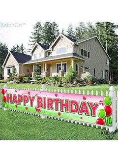 KATCHON Large 120X20 Inch Watermelon Birthday Decorations Watermelon Happy Birthday Yard Banner | One In A Melon Banner One In A Melon Party Decorations | Watermelon Backdrop For Watermelon Party Supplies  - Image 5