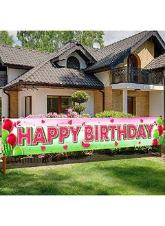 KATCHON Large 120X20 Inch Watermelon Birthday Decorations Watermelon Happy Birthday Yard Banner | One In A Melon Banner One In A Melon Party Decorations | Watermelon Backdrop For Watermelon Party Supplies  - Image 1