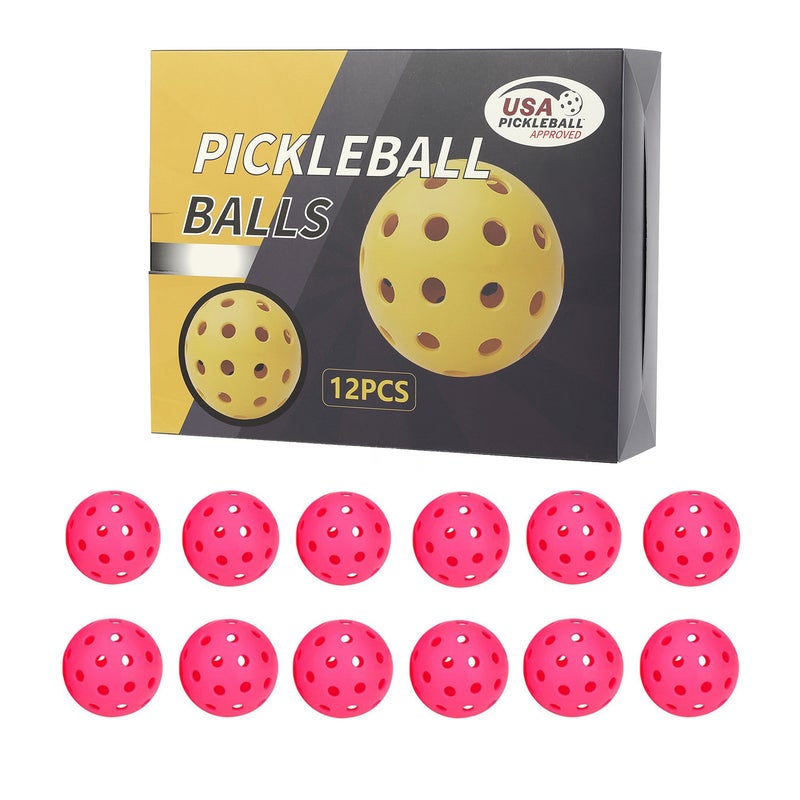 Generic Professional Glow Pickleball 40-Hole Gift Box Set 12 rose red 40 hole ball [color box packaging]]