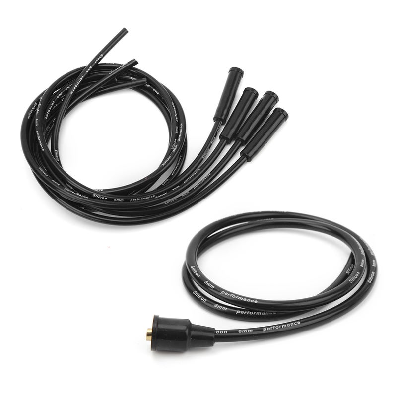 8mm Spark Plug Wire 1m Length High Efficiency Stable Ignition Spark Plug Wire Set for 4 Cylinder Classic Cars Black - Image 5