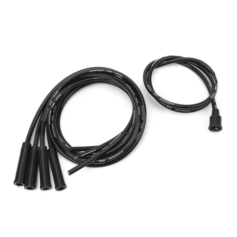 8mm Spark Plug Wire 1m Length High Efficiency Stable Ignition Spark Plug Wire Set for 4 Cylinder Classic Cars Black - Image 4