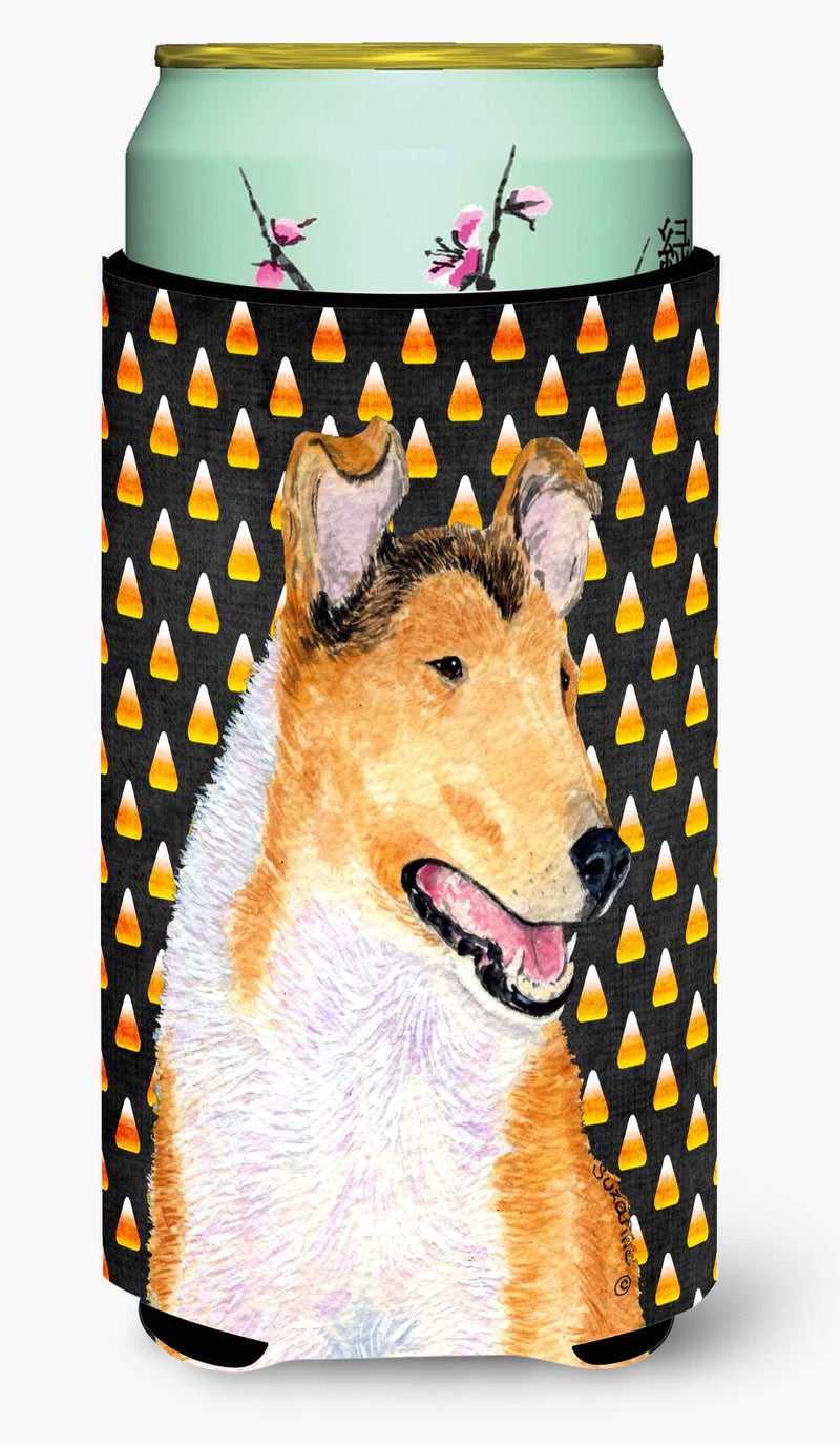 Caroline's Treasures SS4263TBC Collie Smooth Candy Corn Halloween Portrait Tall Boy Hugger Can Cooler Sleeve Hugger Machine Washable Drink Sleeve Hugger Collapsible Insulator Beverage Insulated Holder - Image 3