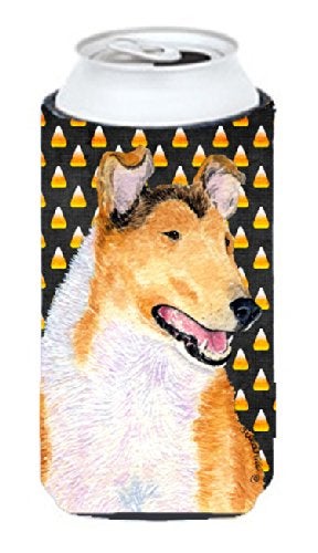 Caroline's Treasures SS4263TBC Collie Smooth Candy Corn Halloween Portrait Tall Boy Hugger Can Cooler Sleeve Hugger Machine Washable Drink Sleeve Hugger Collapsible Insulator Beverage Insulated Holder - Image 4