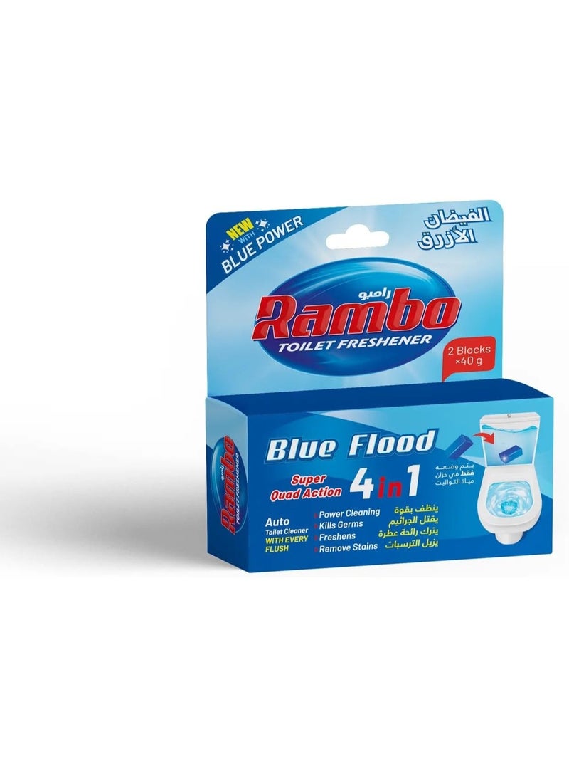 Rambo Flood Blue 4x1 Toilet Freshener, Cleaner & Disinfectant - Image 1