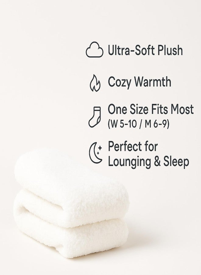 وايسوفت جوارب WaySoft البيضاء الناعمة والمريحة للنساء أو الفتيات، جوارب نوم دافئة ومريحة، عبوة من - Image 3