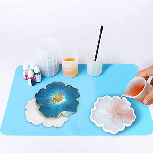 URBAN BOX Flower Coaster Molds, Silicone Coaster Molds for Epoxy Resin, Glossy Geode Aagate Silicone Coasters Molds, for Agate Resin Coasters, Candle Holder, Cup Mats (Pack of 4) - Image 5