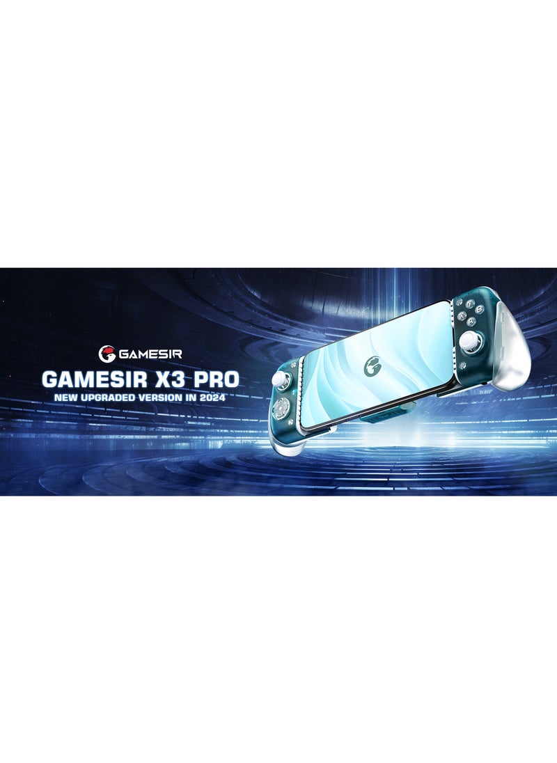 Professional Gamepad GameSir X3 Pro Aurora Borealis Mobile Gaming Controller with Cooler Android, iPhone 15 Series, Ergonomic Design-Phone Controller, Support Zenless Zone Zero, Cloudy Gaming, Xbox Game Pass
