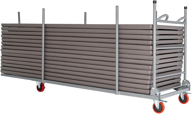 Heavy-Duty Folding Cart with Wheels, 202 x 92 x 115 cm, for Stackable Chairs, Tables, and More - Image 1