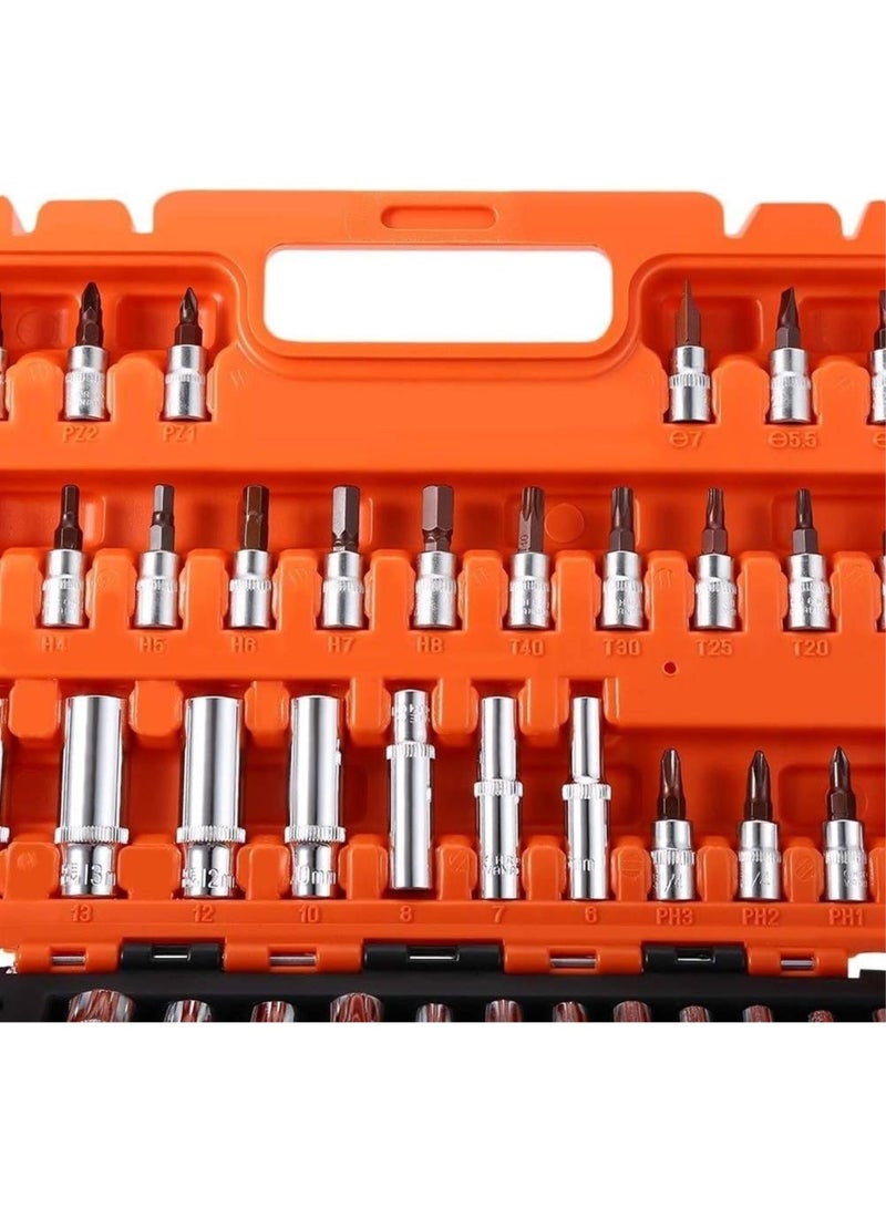 GGOOT Wrench Satagood Tools Automobile Motorcycle Car Repair Tool Box Precision Ratchet Wrench Set Sleeve Universal Joint Hardware Tool Kit Repair Tools Wrenches  - Image 3