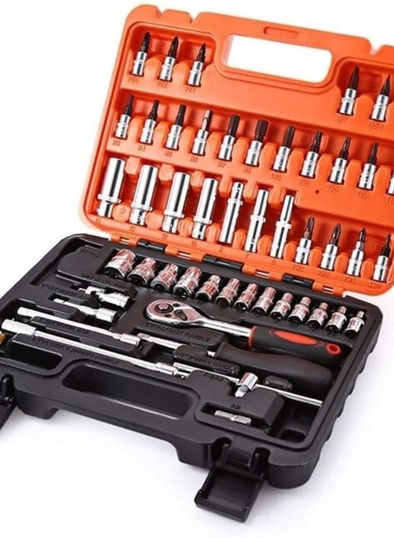 GGOOT Wrench Satagood Tools Automobile Motorcycle Car Repair Tool Box Precision Ratchet Wrench Set Sleeve Universal Joint Hardware Tool Kit Repair Tools Wrenches  - Image 1
