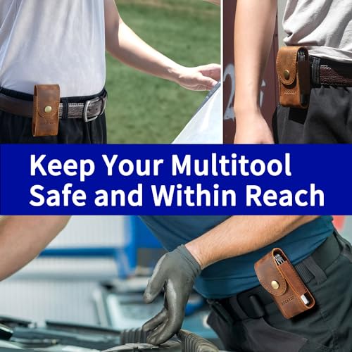 ROCKTOL Multitool Sheath, Premium Leather Snap Sheath for Belt, Multi-Tool Knife Sheath Pouch Holster Fits 4.2" Multitools for EDC, Camping, Hiking Outdoor - Image 5