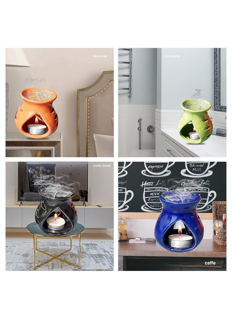 Pure Source India Pure Source India Ceramic Aroma Oil Diffuser Combo Pack 4 Pieces Multicolor  - Image 3
