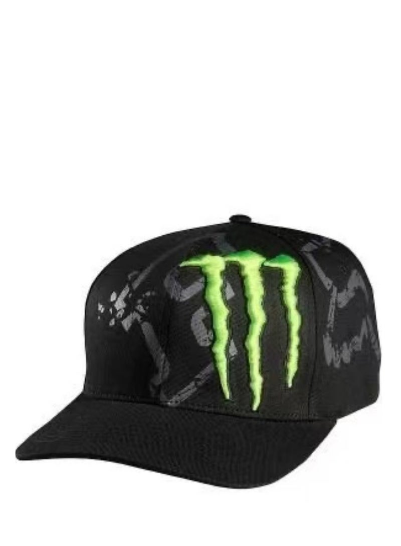 Monster Energy Camouflage - Patterned Baseball Cap, Fluorescent Green Logo, A Must - Have for Street - Fashion Enthusiasts