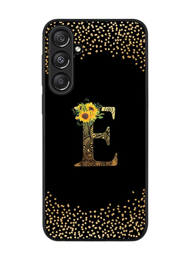 Stylizedd For Samsung Galaxy A16 / A16 5G Case,Slim fit Camera Protection, Shockproof Thin Phone cover - Custom Floral Monogram - E ( Black ) - Image 1