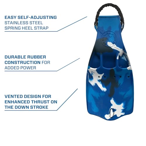 SCUBAPRO Jet Diving Fin with Spring Heel Strap Blue Camo XL - Image 3