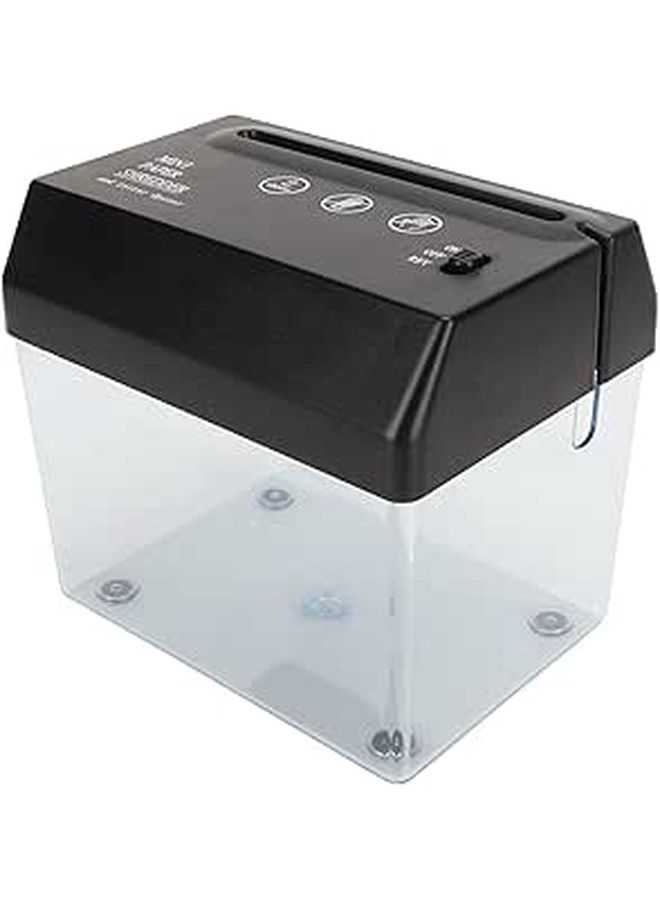 Mini A5 Paper Crosscut Shredder Battery USB Powered Document Shredder With Clear Wastebasket For Office School Home - Image 1