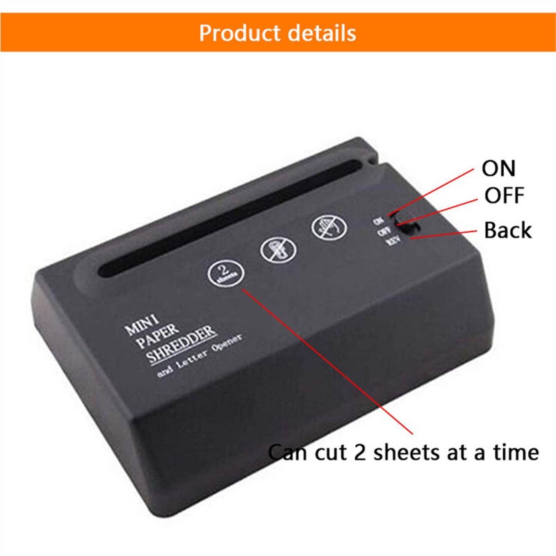 Mini A5 Paper Crosscut Shredder Battery USB Powered Document Shredder With Clear Wastebasket For Office School Home - Image 5