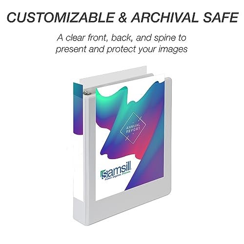 Samsill Economy 1 Inch Mini 3 Ring Binder, Made in The USA, Round Ring Binder, Non-Stick Customizable Cover, White, 6 Pack - Image 5