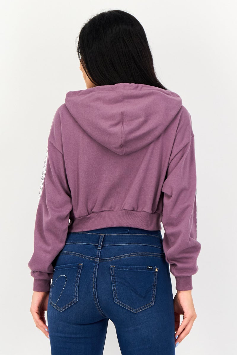 Levi's Women Graphic Print Long Sleeve Hoodies, Purple - Image 3