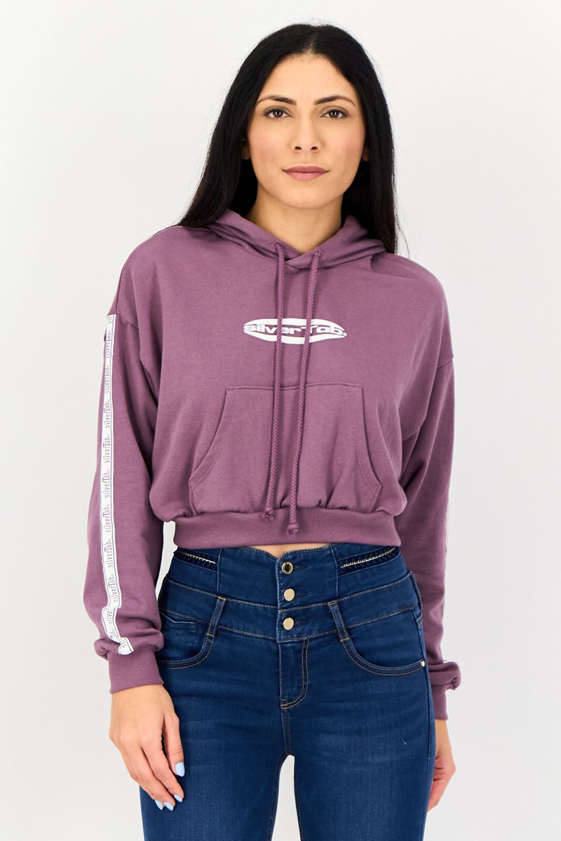 Levi's Women Graphic Print Long Sleeve Hoodies, Purple - Image 1