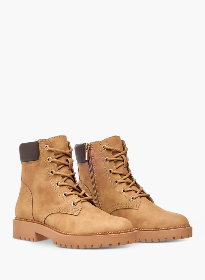 Flora Bella By Shoexpress Women's Pand Zippered Ankle Boots with Chunky Sole - Image 3