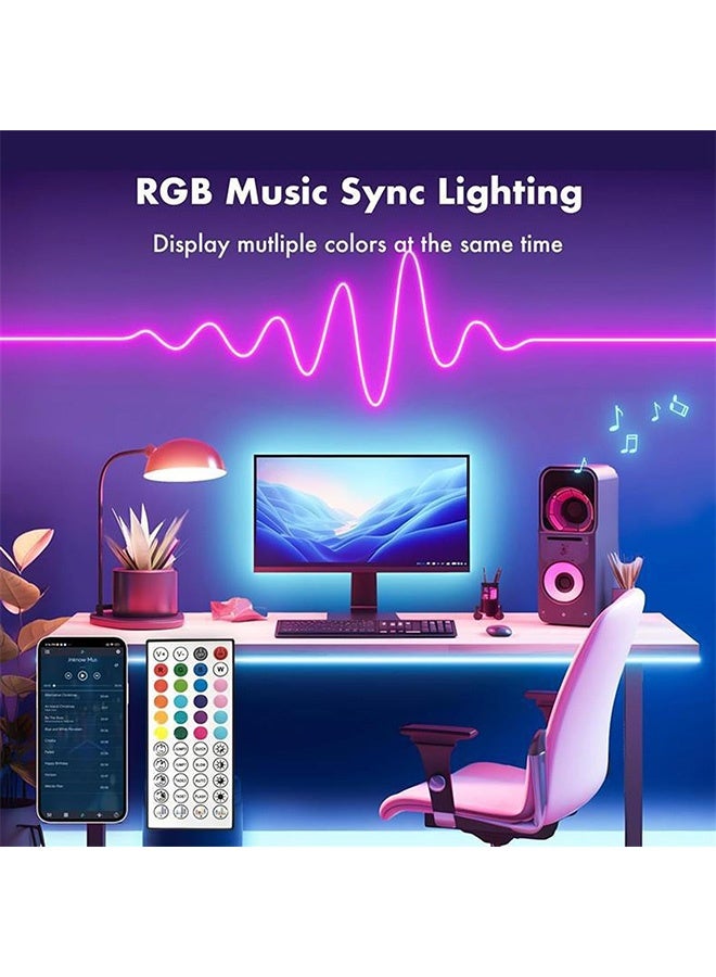 Peachjoy Neon Rope Lights, 32.8FT/10M RGB LED Strip Lights, App Control, IR Remote, Music Syncing, Outdoor IP67 Waterproof, Flexible Neon Strip Lights Cuttable for Bedroom, Gaming, Party, Outdoors Decor  - Image 3