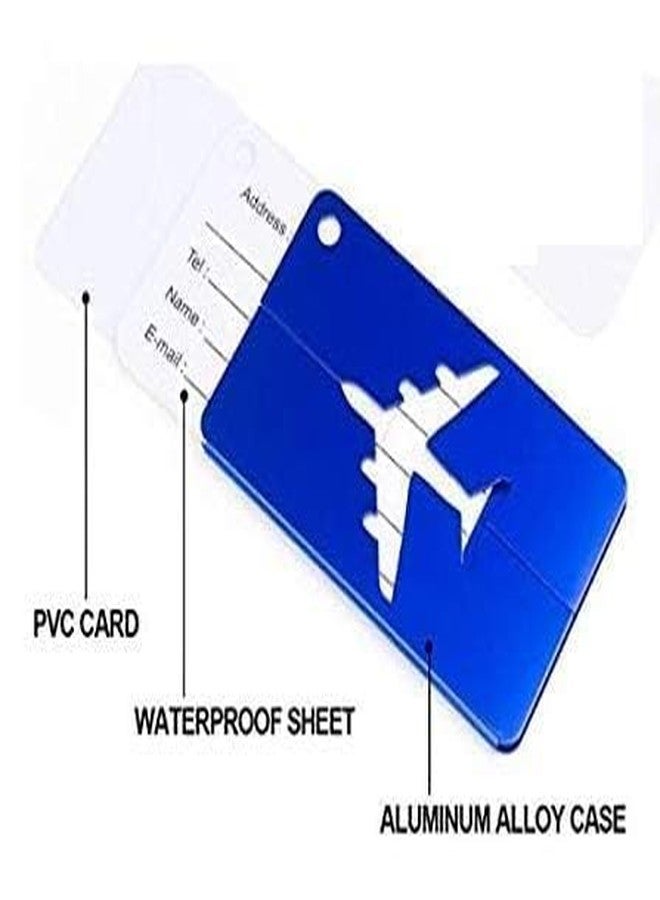 MS KITCHEN Metal Luggage Tags, Handle Wraps Travel Identification Labels Bag Tag, Aircraft Luggage Boarding Tags, Luggage Labels for Suitcases with Name Address Phone Number (Pack of 4) (Multicolour) - Image 5