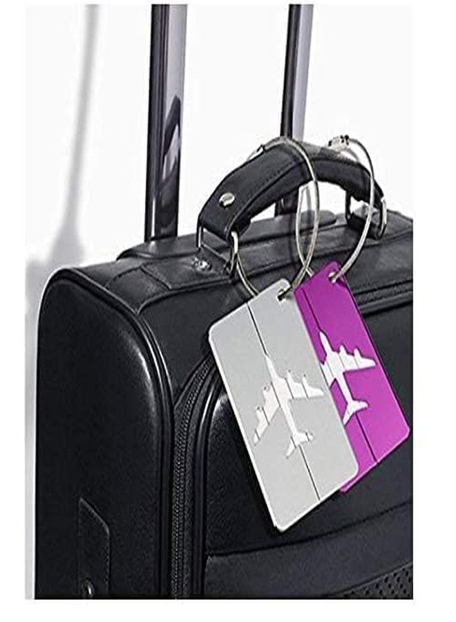 MS KITCHEN Metal Luggage Tags, Handle Wraps Travel Identification Labels Bag Tag, Aircraft Luggage Boarding Tags, Luggage Labels for Suitcases with Name Address Phone Number (Pack of 4) (Multicolour) - Image 4