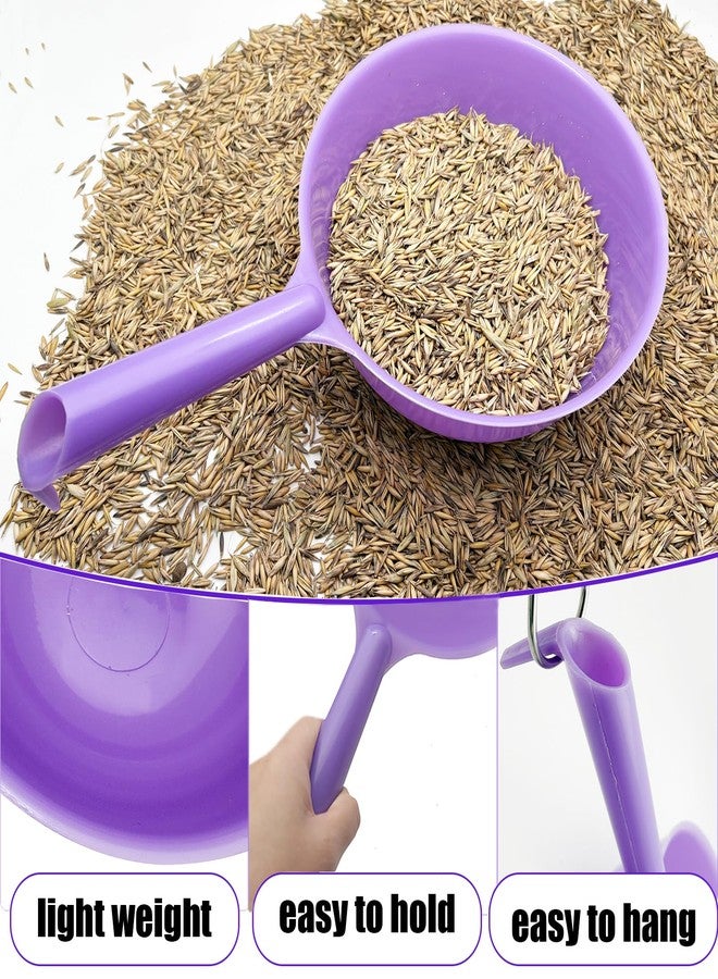 Luynro 2 Quart Large Feed Scoop with Long Handle Grain Scoop for Horse Livestock Farm Large Dogs Water Ladle 8 Cups (Light Purple) - Image 4