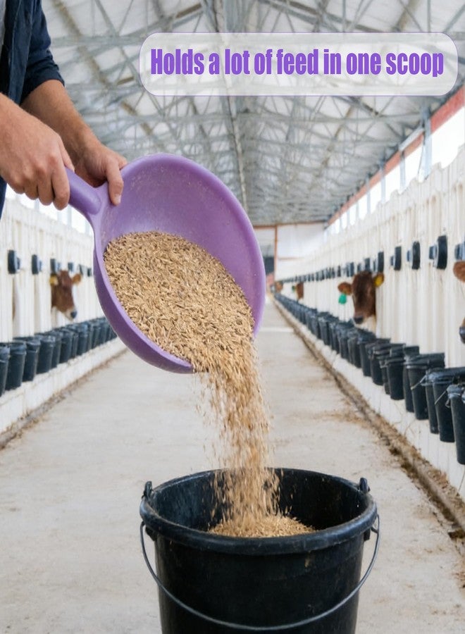Luynro 2 Quart Large Feed Scoop with Long Handle Grain Scoop for Horse Livestock Farm Large Dogs Water Ladle 8 Cups (Light Purple) - Image 3