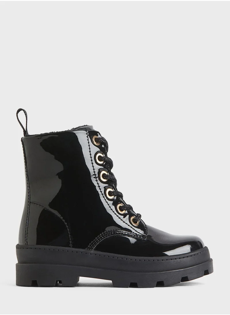 اتش اند ام Kids Warm Lined Lace Up Boots