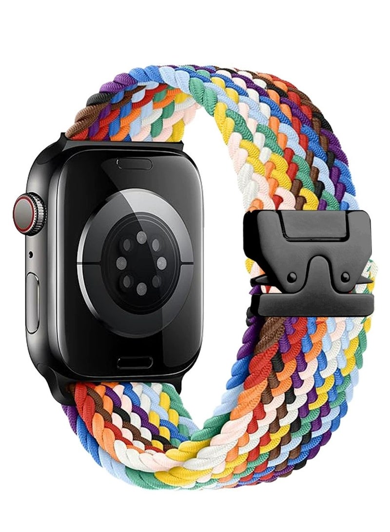 Braided Band Compatible with Apple Watch Ultra 1/2 49mm 46mm 45mm 44mm 42mm for Women Men Made of Breathable Polyester,Parachute Style Buckle Straps for iWatch SE Series 10 9 8 7 6 5 4 3 2 1 SE - Image 1