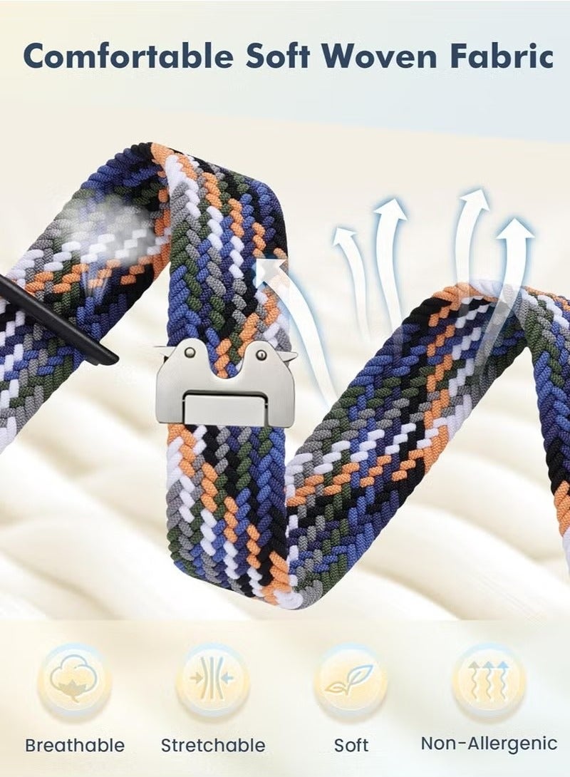 Braided Band Compatible with Apple Watch Ultra 1/2 49mm 46mm 45mm 44mm 42mm for Women Men Made of Breathable Polyester,Parachute Style Buckle Straps for iWatch SE Series 10 9 8 7 6 5 4 3 2 1 SE - Image 3