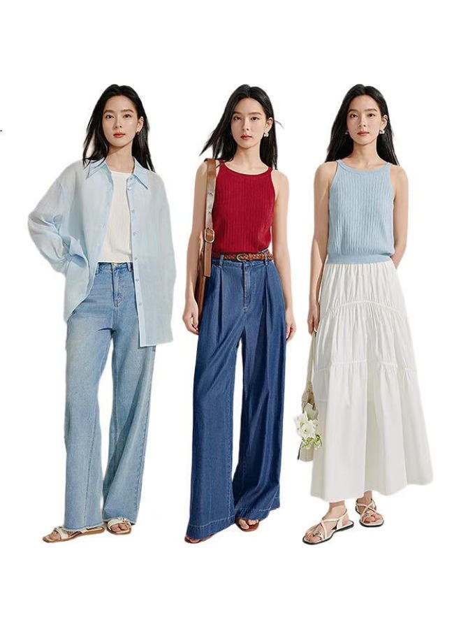 INMAN Thin Cool Knitted Vest Small Sling Summer Women'S New Slim Fit Top Lotus Pink Xl - Image 1