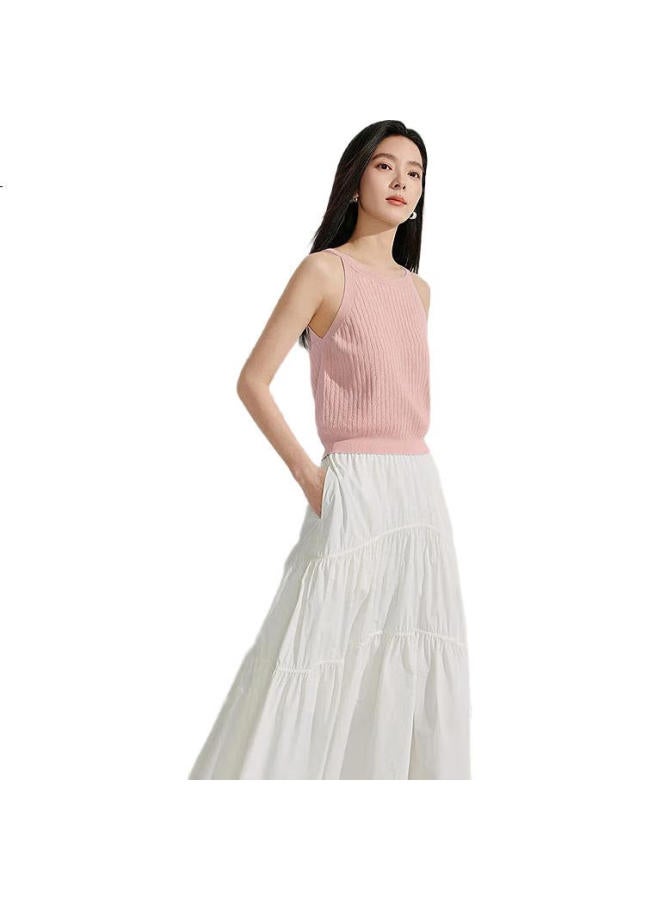 INMAN Thin Cool Knitted Vest Small Sling Summer Women'S New Slim Fit Top Lotus Pink Xl - Image 2
