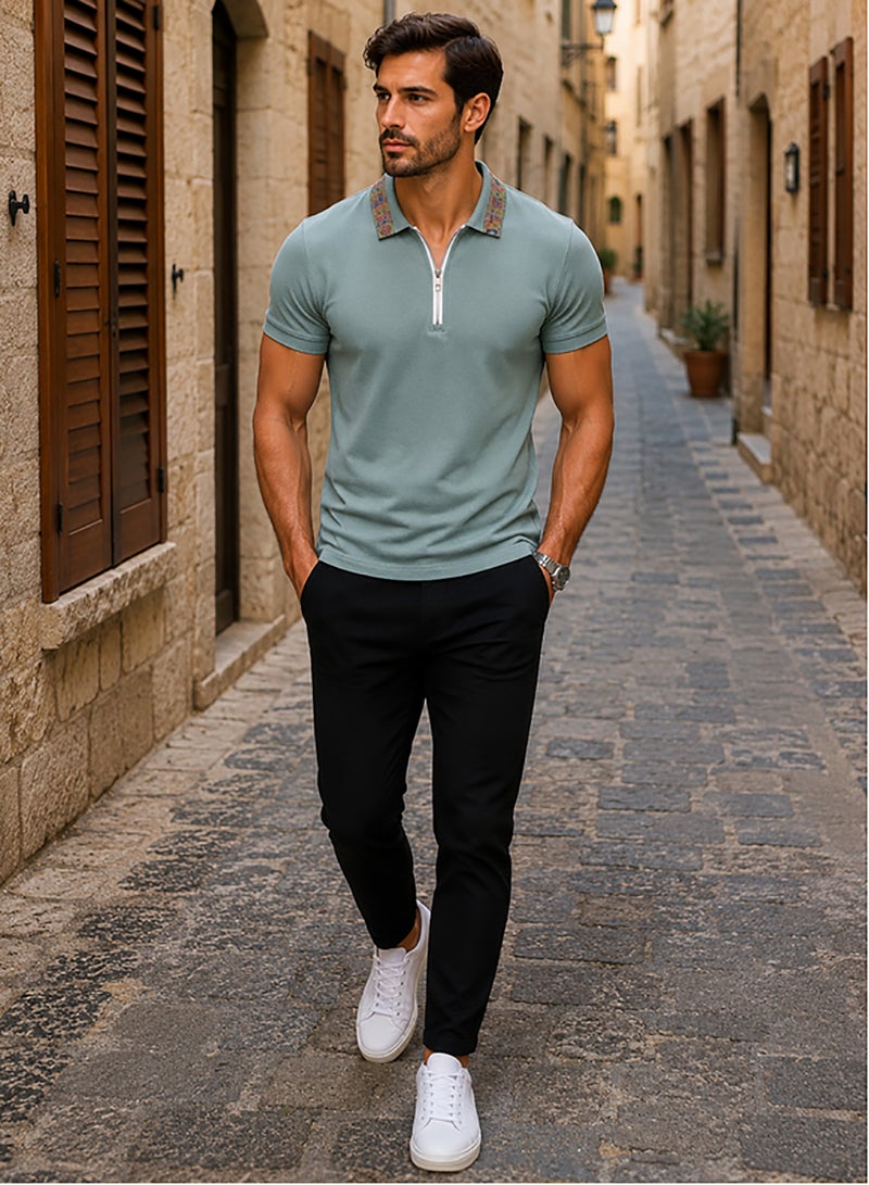 Hero Basic Pique Zipper Polo Shirt