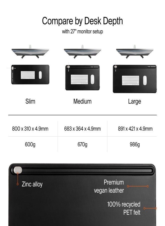 Orbitkey Desk Mat Large - Mouse Pad and Desk Organizer Black - Image 5