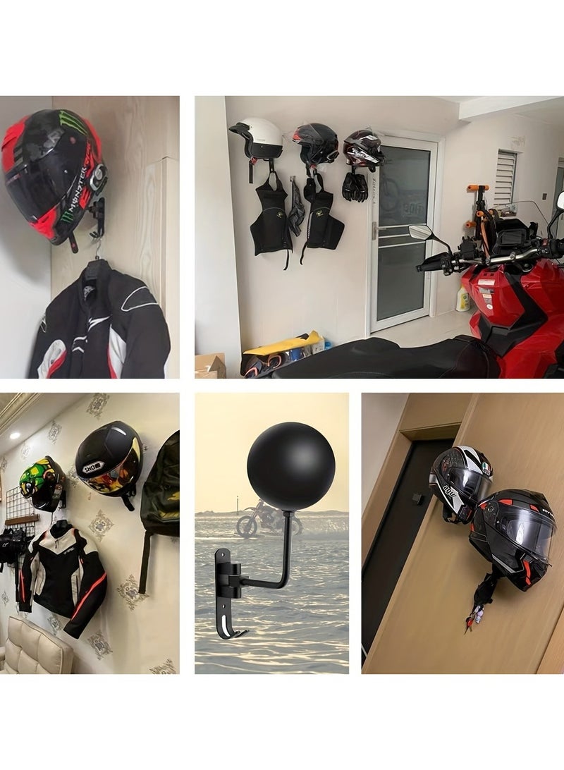 1Pcs Motorcycle Helmet Rack Wall Mount 180 Degree Rotation Metal Bike Helmet Holder Mount Bicycle Helmet Display Hanger Stand - Image 4