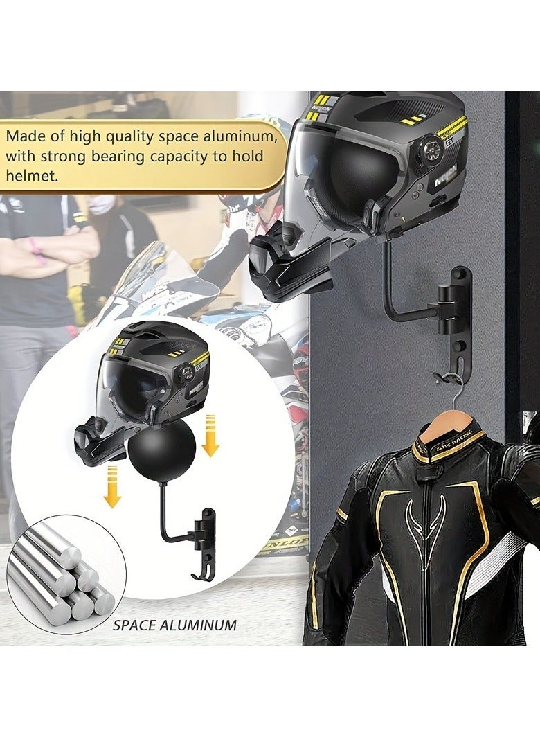 1Pcs Motorcycle Helmet Rack Wall Mount 180 Degree Rotation Metal Bike Helmet Holder Mount Bicycle Helmet Display Hanger Stand - Image 2