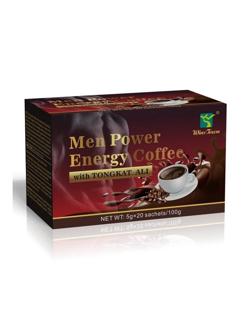 Wins Town Natural Instant Coffee for Men's Power and Energy -  Relieve Stress, and Boost Prostate Health - Image 1