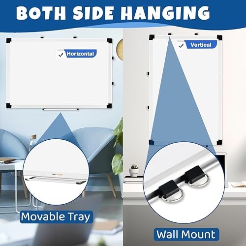 Eduway Elite 1.5x2 Feet Non-Magnetic White Board with 1 Duster Tray, 1 Eraser, 2 Markers | Robust Aluminium Frame | Ideal for Home, School, Office & Kids - (4 Pcs Combo Pack) - Image 3