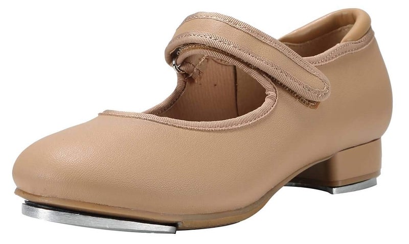 Linodes Patent Easy Strap Tap Shoe for Girls and Boys (Toddler/Little Kid/Big Kid)-Brown-9.5M-Toddler - Image 1